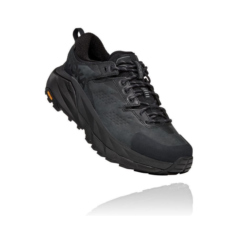 Men\'s Hoka Kaha Low GTX Hiking Shoes Black / Grey | ZA-35JLRSH