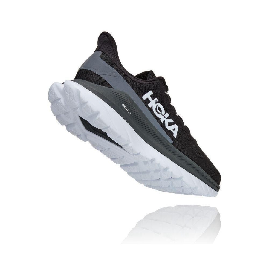 Men's Hoka Mach 4 Road Running Shoes Black | ZA-02HZATN