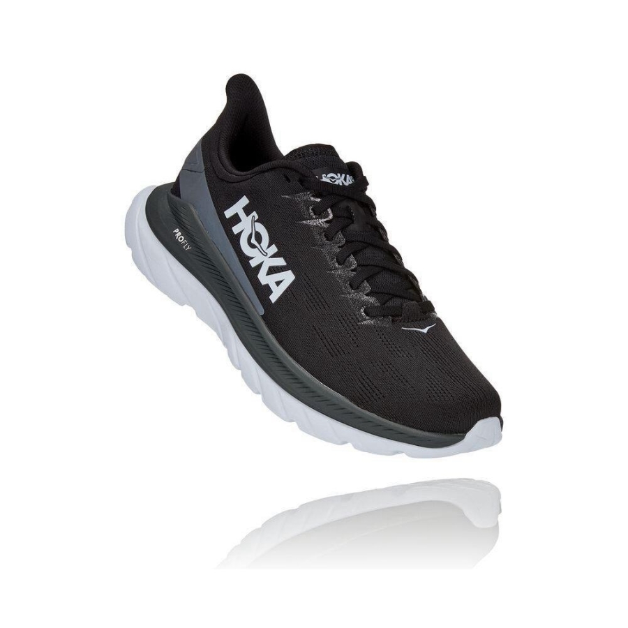 Men\'s Hoka Mach 4 Road Running Shoes Black | ZA-02HZATN