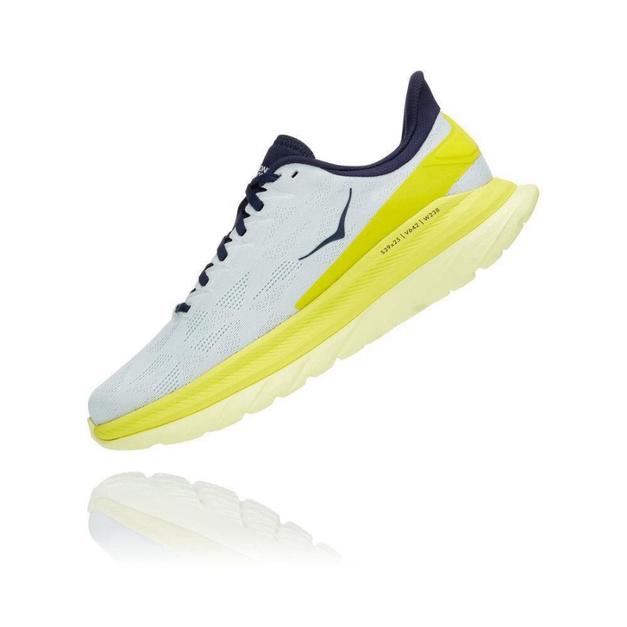 Men's Hoka Mach 4 Road Running Shoes White | ZA-64RSNWJ