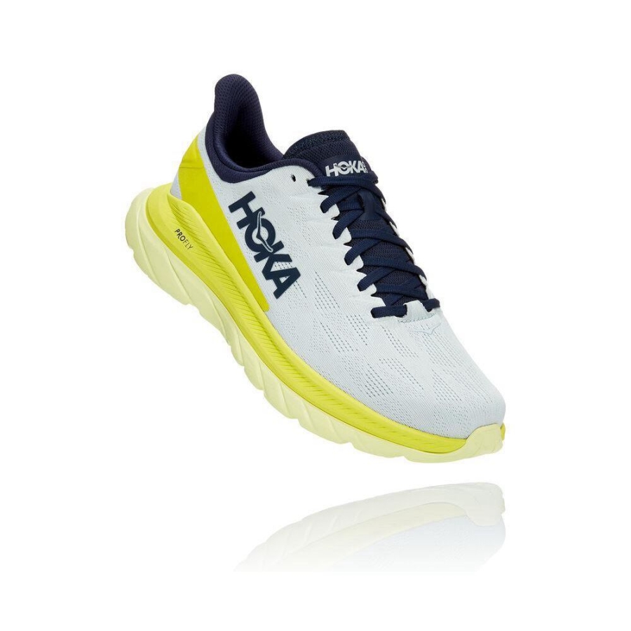 Men\'s Hoka Mach 4 Road Running Shoes White | ZA-64RSNWJ