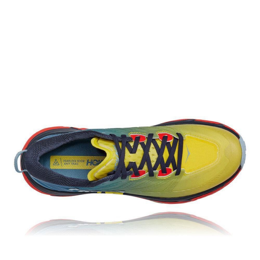 Men's Hoka Mafate Speed 3 Hiking Shoes Blue / Yellow | ZA-54UHQFM