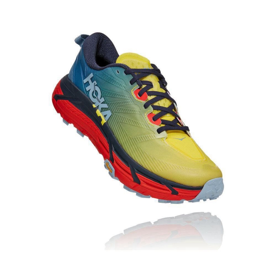Men\'s Hoka Mafate Speed 3 Trail Running Shoes Blue / Yellow | ZA-90VNOWI