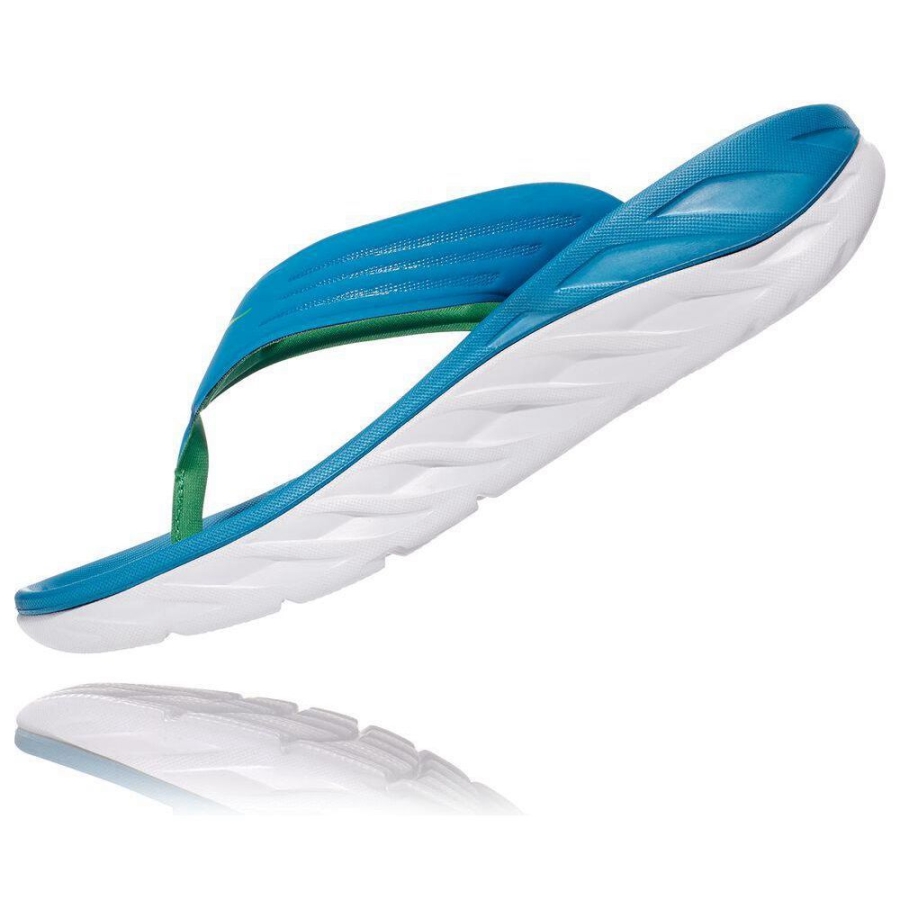 Men's Hoka ORA Recovery Flip Flops Blue | ZA-85TNUIO
