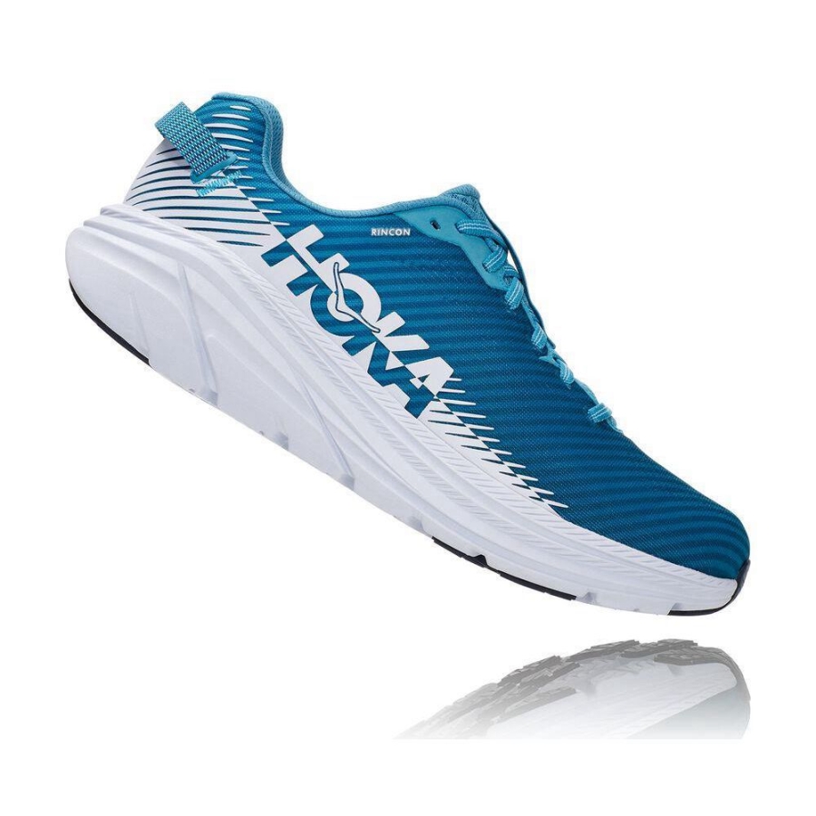 Men's Hoka Rincon 2 Walking Shoes Blue / White | ZA-02QYGXR
