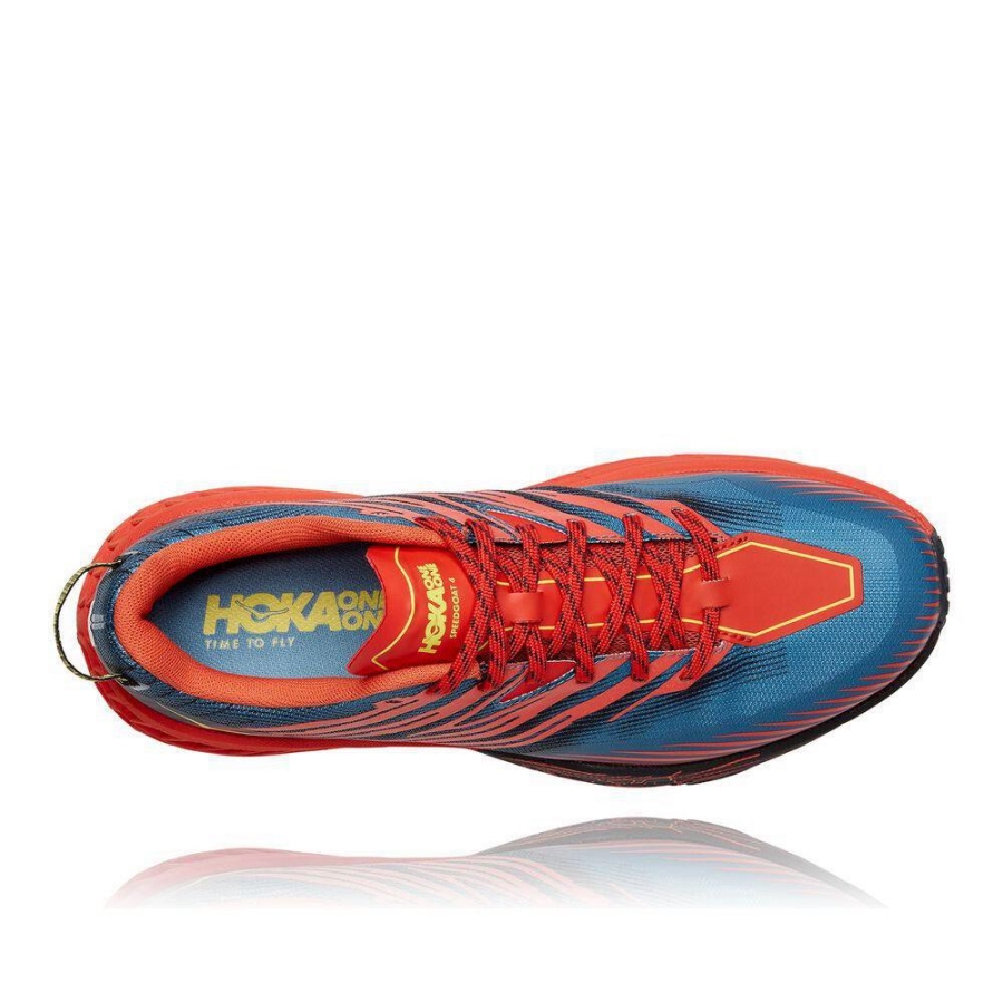 Men's Hoka Speedgoat 4 Hiking Shoes Red / Blue | ZA-41SZDHL