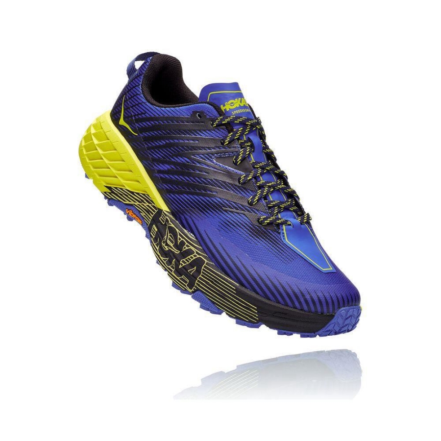 Men\'s Hoka Speedgoat 4 Running Shoes Blue / Black | ZA-82ZLSWX