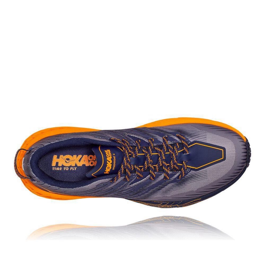 Men's Hoka Speedgoat 4 Running Shoes Navy / Grey | ZA-48PNQFG