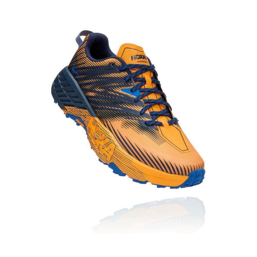 Men\'s Hoka Speedgoat 4 Running Shoes Yellow / Black | ZA-76NILBQ