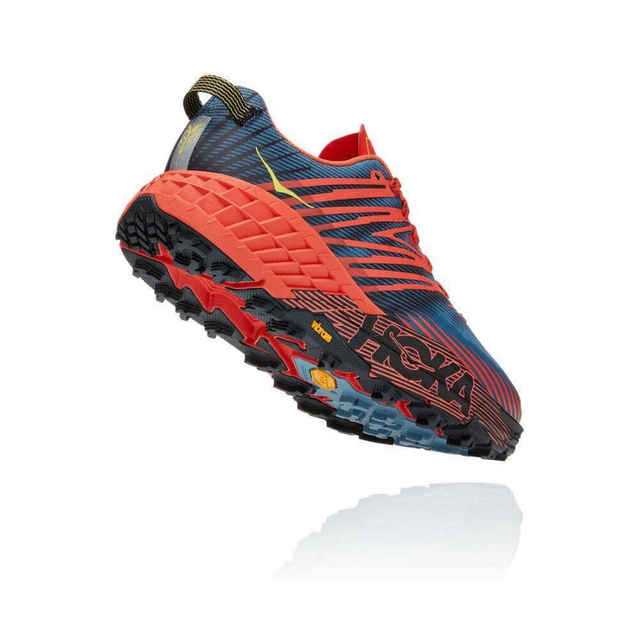 Men's Hoka Speedgoat 4 Trail Running Shoes Red / Blue | ZA-08KHPTY