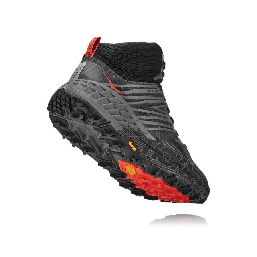 Men's Hoka Speedgoat Mid 2 GTX Trail Running Shoes Grey / Black | ZA-41AHYFB