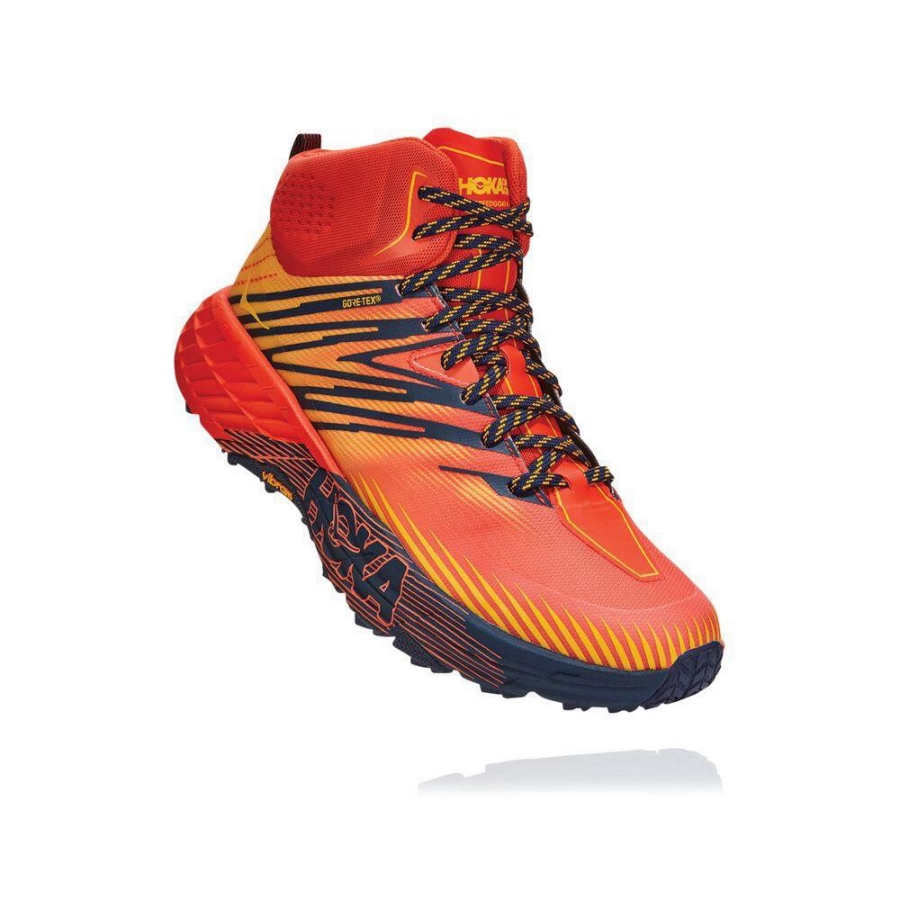 Men\'s Hoka Speedgoat Mid 2 GTX Trail Running Shoes Red | ZA-86HCGBJ