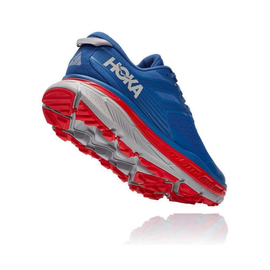 Men's Hoka Stinson ATR 6 Trail Running Shoes Blue / Red | ZA-45ZMXFI