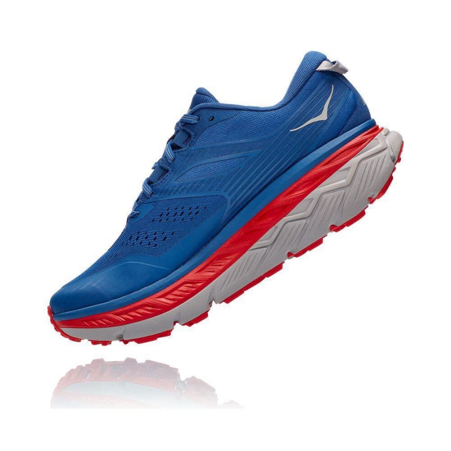 Men's Hoka Stinson ATR 6 Trail Running Shoes Blue / Red | ZA-45ZMXFI