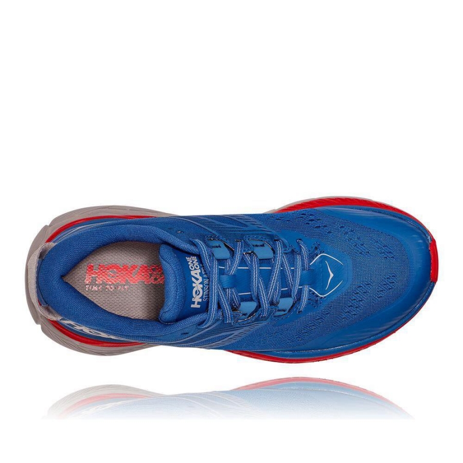 Men's Hoka Stinson ATR 6 Trail Running Shoes Blue / Red | ZA-45ZMXFI