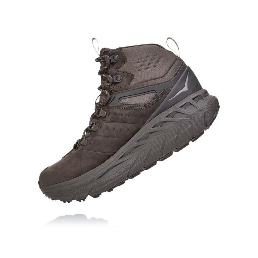 Men's Hoka Stinson Mid GTX Hiking Boots Grey | ZA-31TQGUN