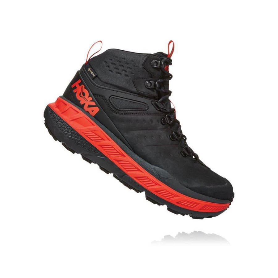 Men's Hoka Stinson Mid GTX Hiking Boots Black | ZA-84MRBUG