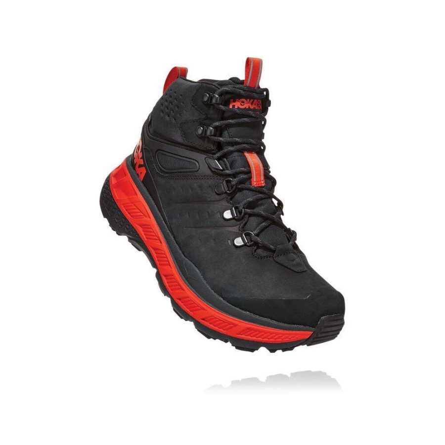 Men\'s Hoka Stinson Mid GTX Hiking Boots Black | ZA-84MRBUG