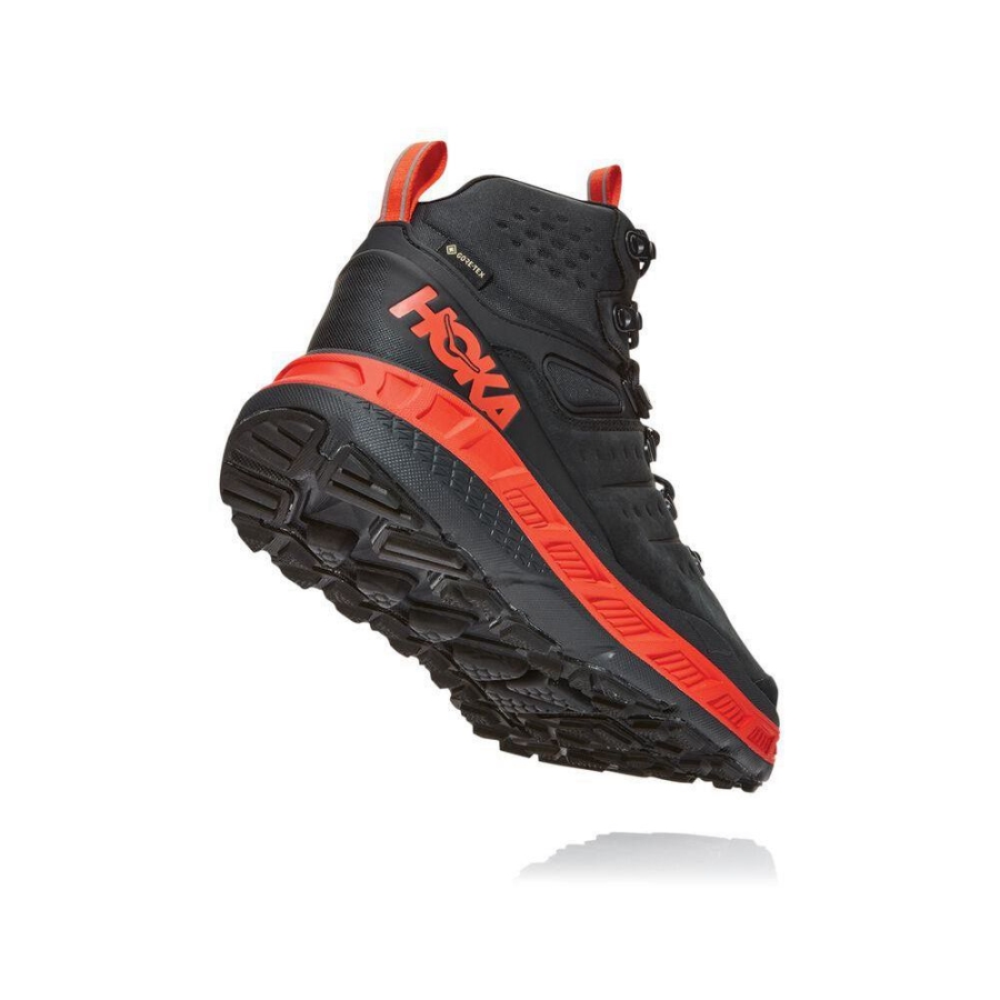 Men's Hoka Stinson Mid GTX Trail Running Shoes Black | ZA-42NYUPG