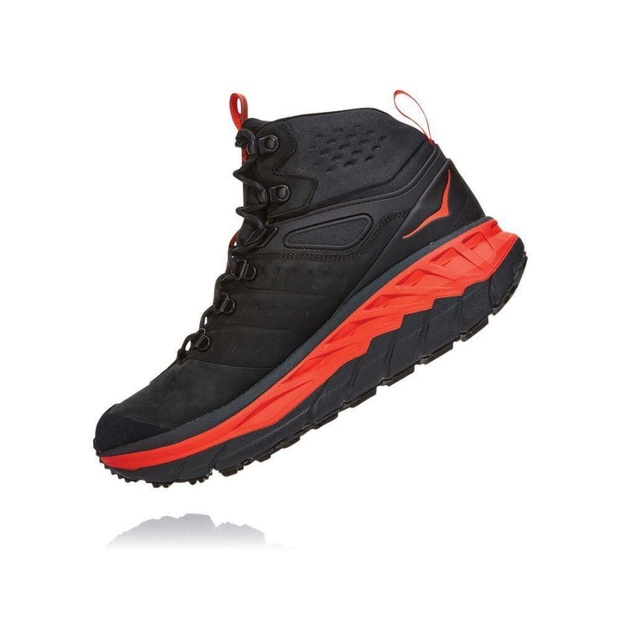 Men's Hoka Stinson Mid GTX Trail Running Shoes Black | ZA-42NYUPG