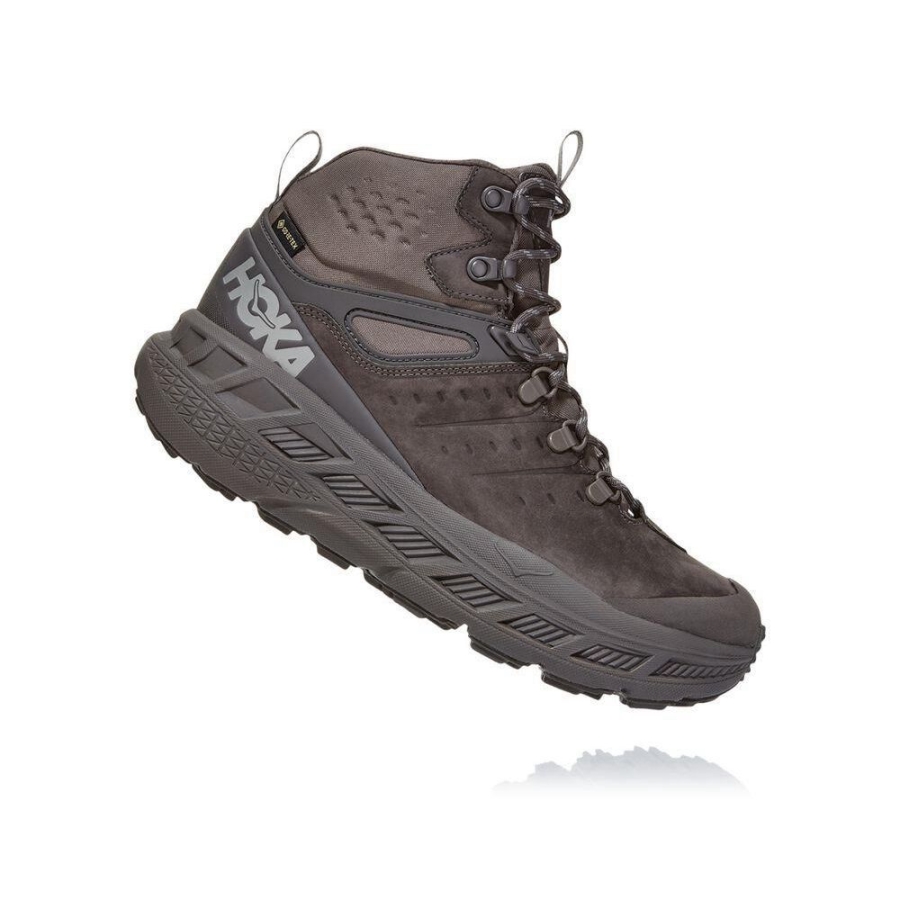 Men's Hoka Stinson Mid GTX Trail Running Shoes Grey | ZA-65FOGUD