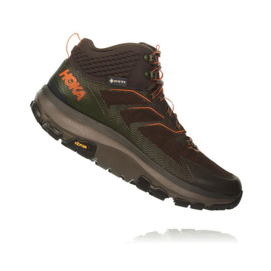 Men's Hoka Toa GTX Hiking Boots Green / Brown | ZA-16SMUZG