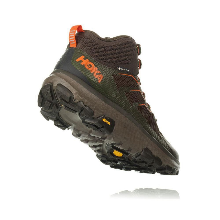 Men's Hoka Toa GTX Hiking Boots Green / Brown | ZA-16SMUZG