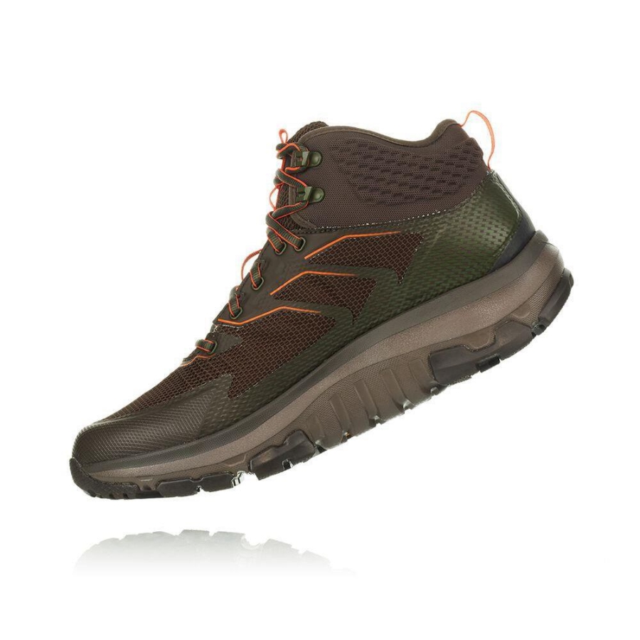 Men's Hoka Toa GTX Hiking Boots Green / Brown | ZA-16SMUZG