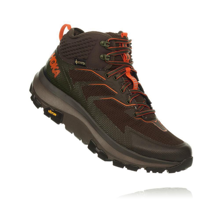 Men\'s Hoka Toa GTX Hiking Boots Green / Brown | ZA-16SMUZG