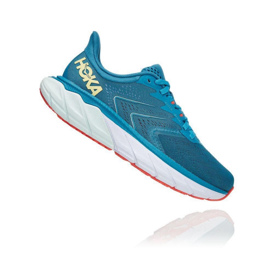 Women's Hoka Arahi 5 Running Shoes Blue / Yellow | ZA-05QVDHL