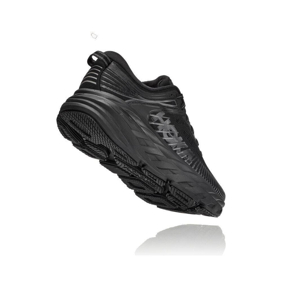 Women's Hoka Bondi 7 Road Running Shoes Black | ZA-59RGNTP