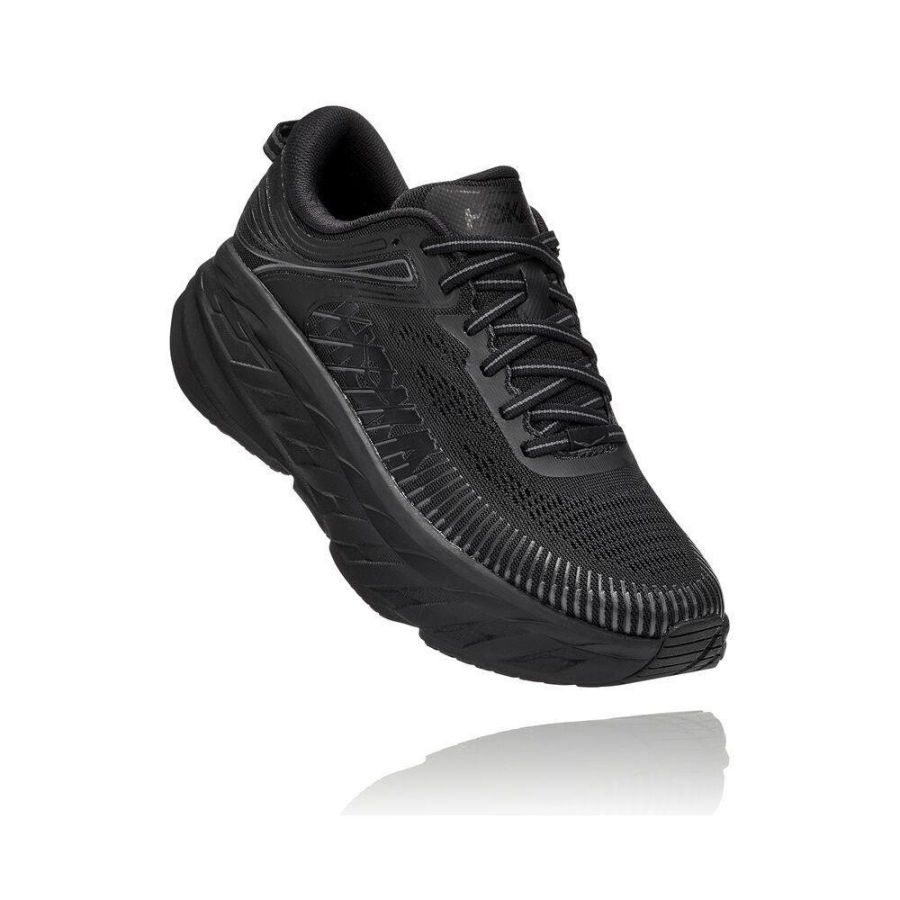Women\'s Hoka Bondi 7 Road Running Shoes Black | ZA-59RGNTP
