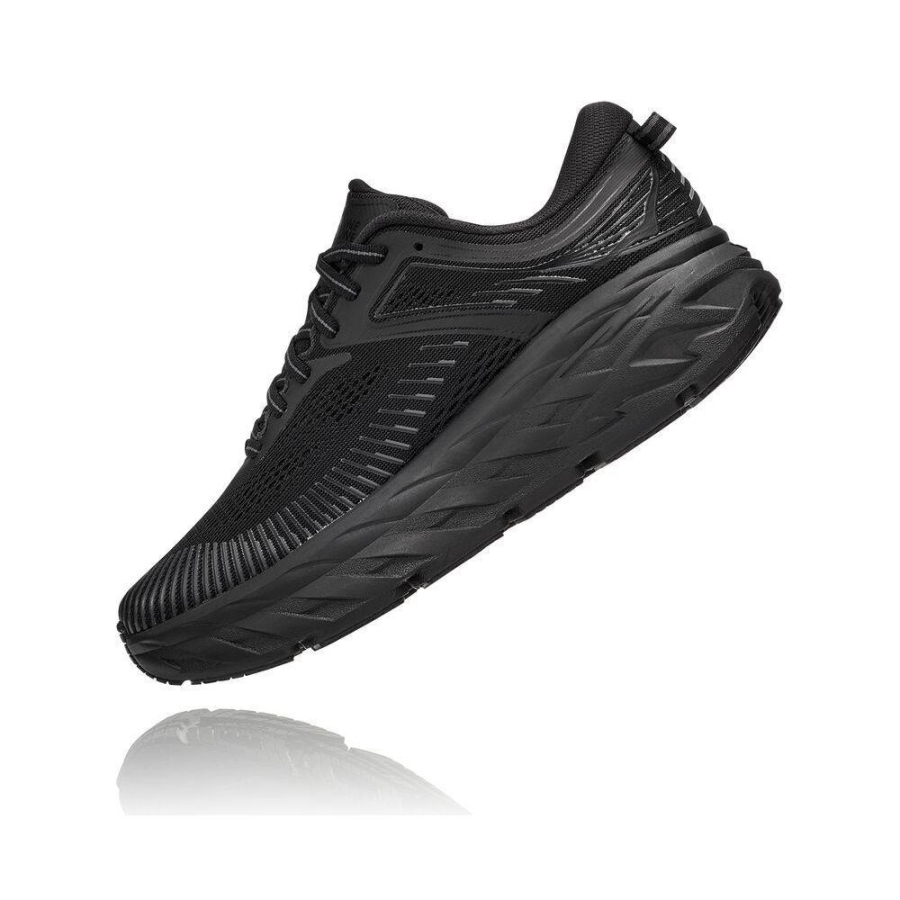 Women's Hoka Bondi 7 Running Shoes Black | ZA-50RQXJE