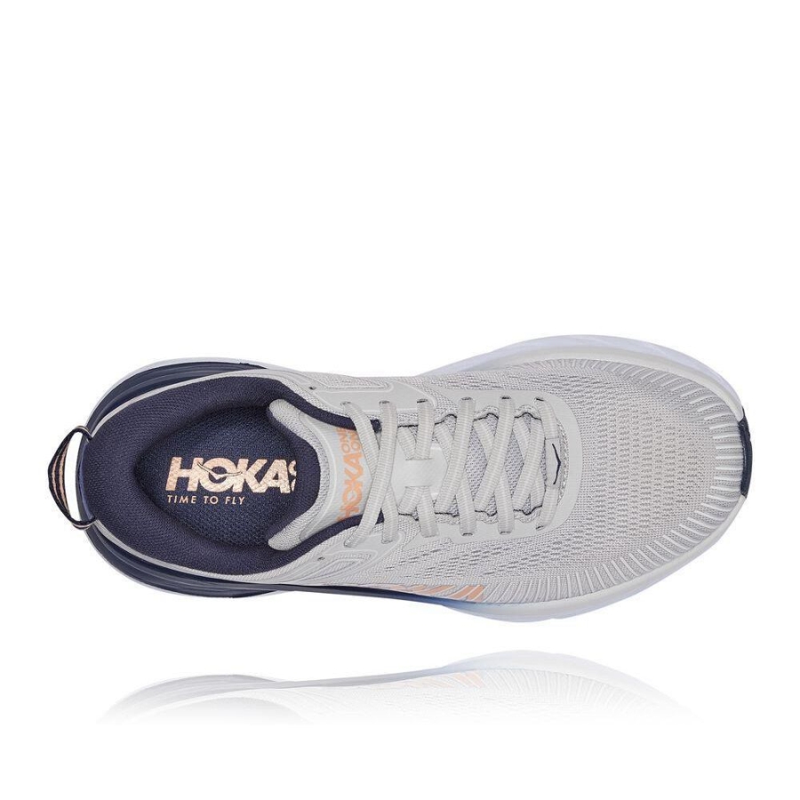 Women's Hoka Bondi 7 Running Shoes Grey | ZA-93ESKNP