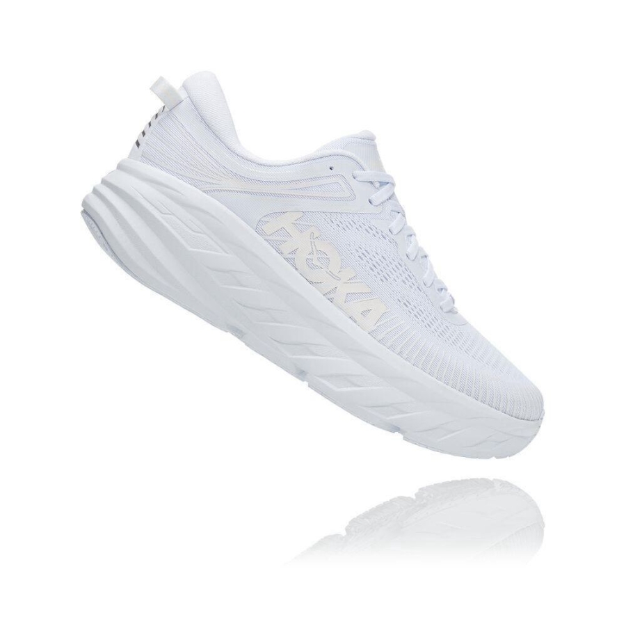 Womens Hoka Running Shoes Outlet - Bondi 7 White