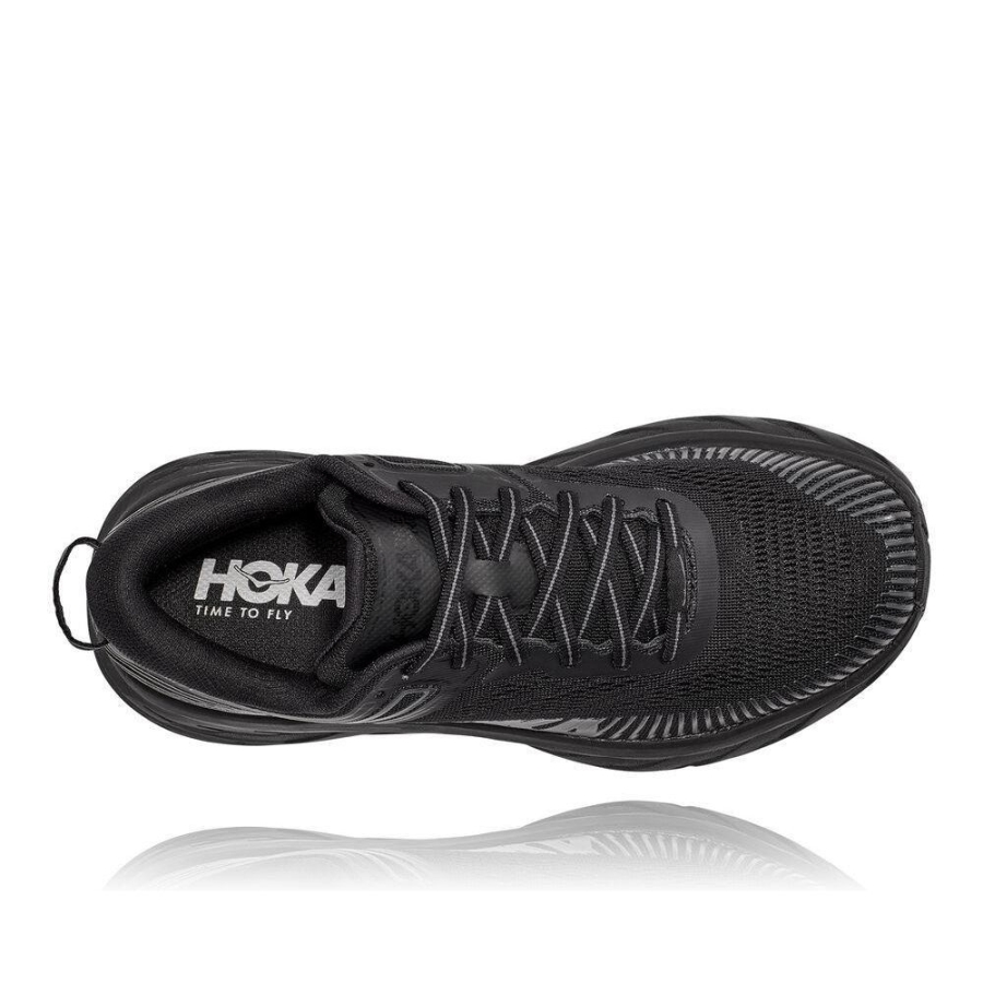 Women's Hoka Bondi 7 Walking Shoes Black | ZA-83DCHUX
