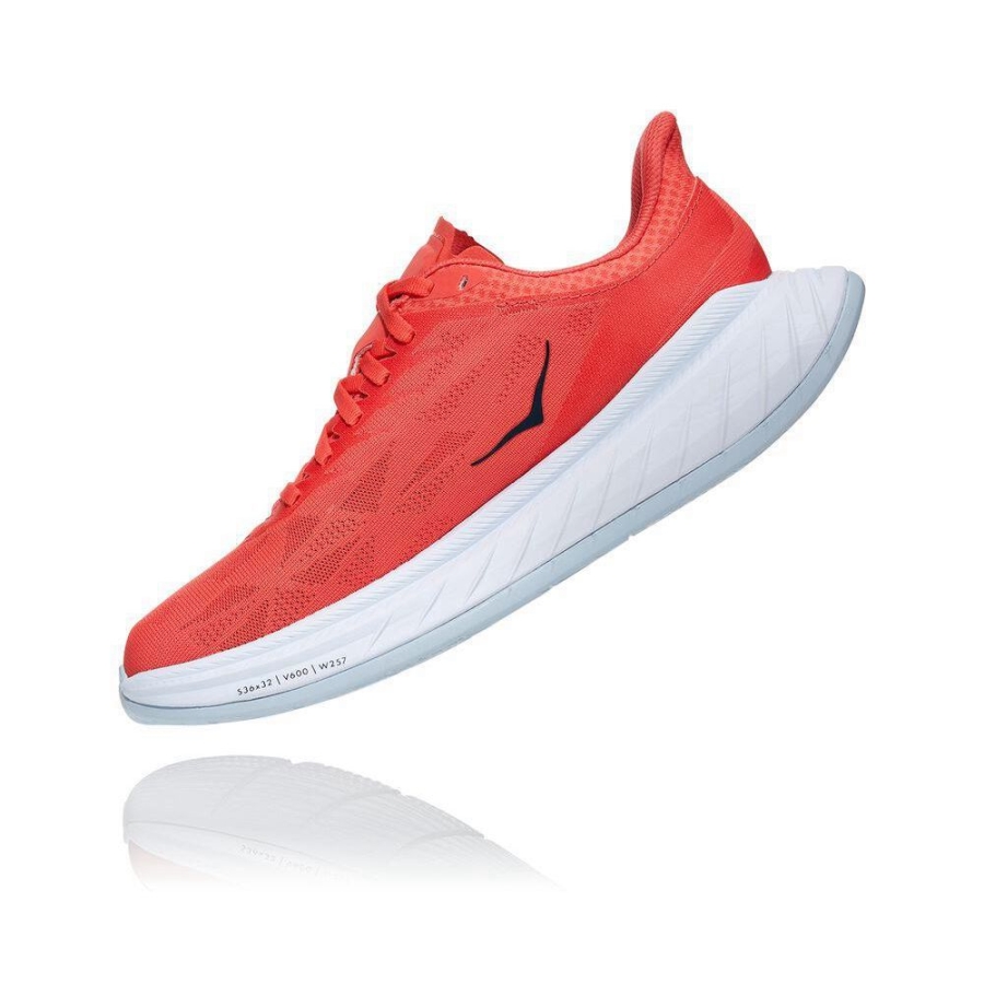 Women's Hoka Carbon X 2 Lifestyle Shoes Red | ZA-93OPGNM