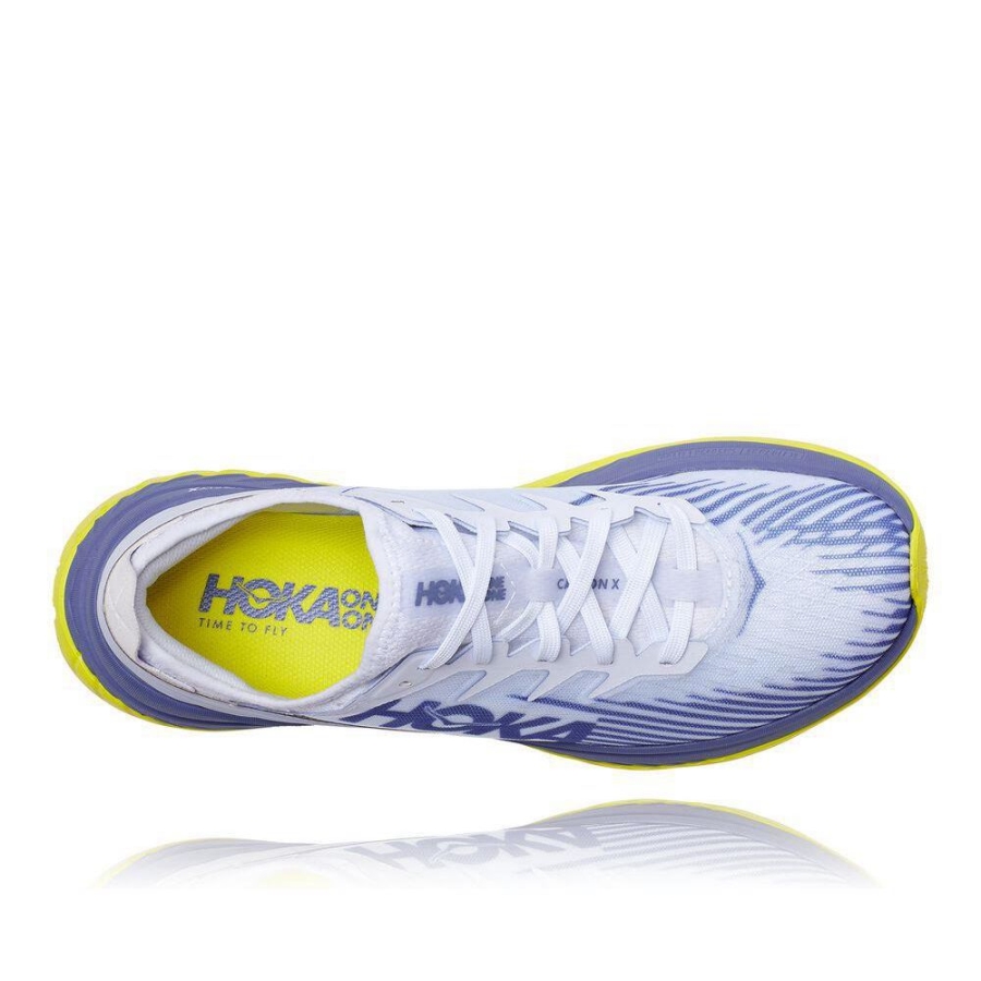 Women's Hoka Carbon X-SPE Road Running Shoes White / Blue | ZA-72RKNUJ