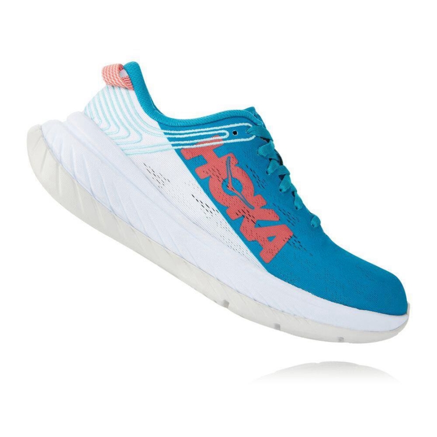 Women's Hoka Carbon X Sneakers Blue / White | ZA-26GDPNX