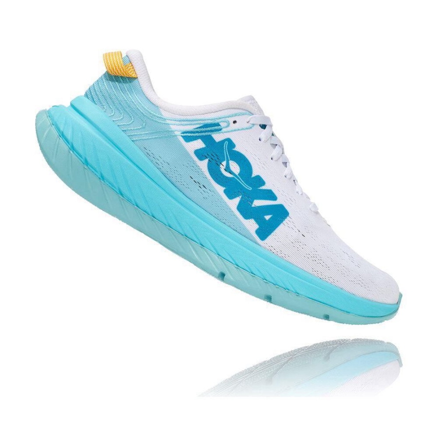 Women's Hoka Carbon X Sneakers White / Blue | ZA-82MEBCP