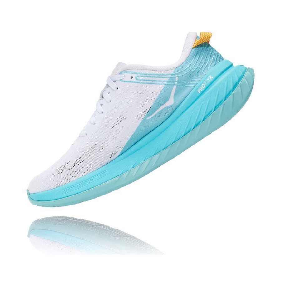 Women's Hoka Carbon X Sneakers White / Blue | ZA-82MEBCP