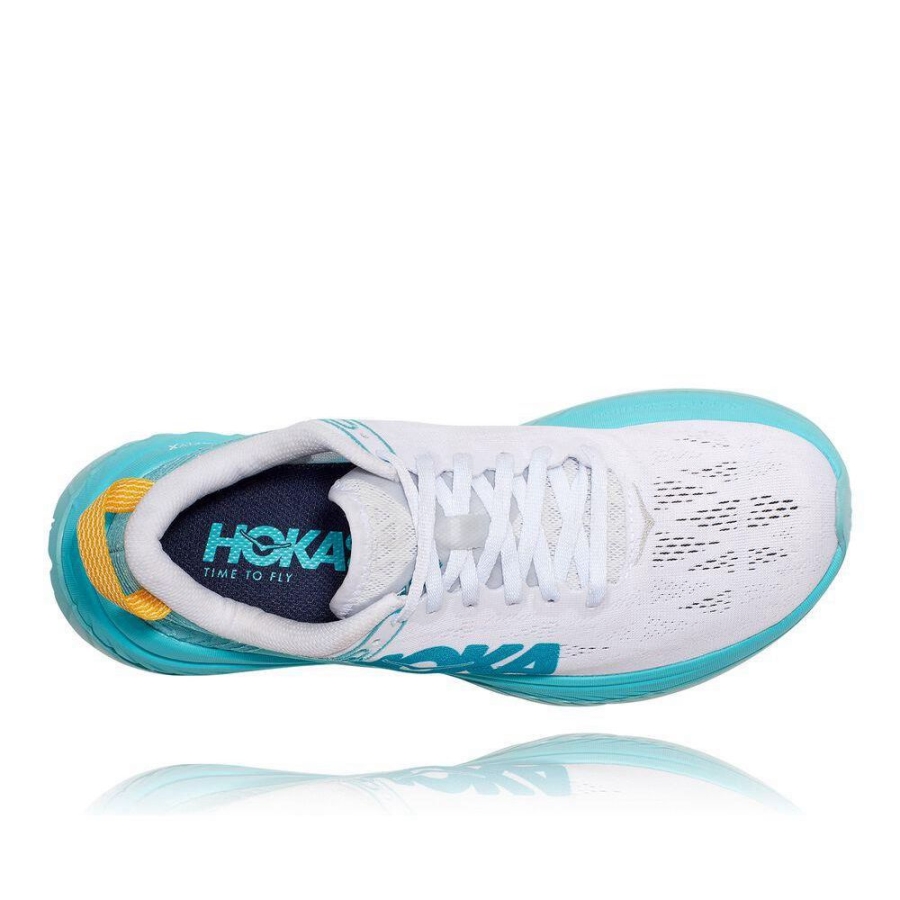 Women's Hoka Carbon X Sneakers White / Blue | ZA-82MEBCP