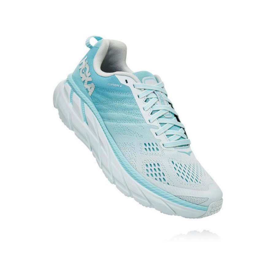 Women\'s Hoka Clifton 6 Road Running Shoes Blue | ZA-60NLUOC