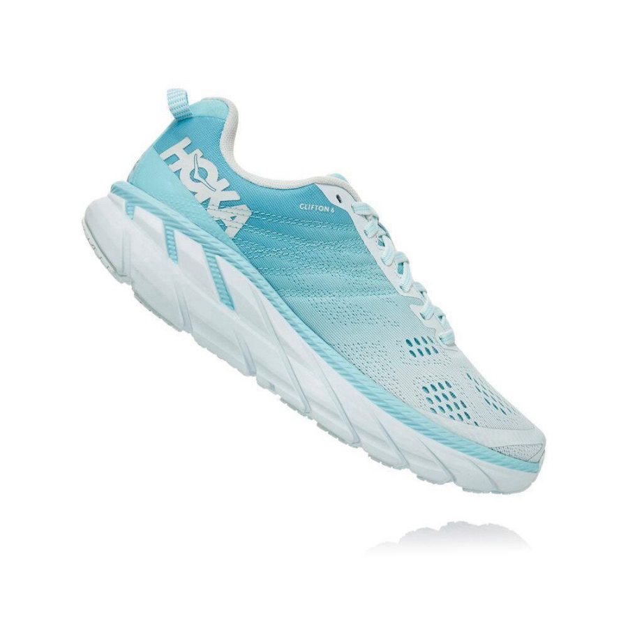 Women's Hoka Clifton 6 Running Shoes Blue | ZA-92ZNWLK