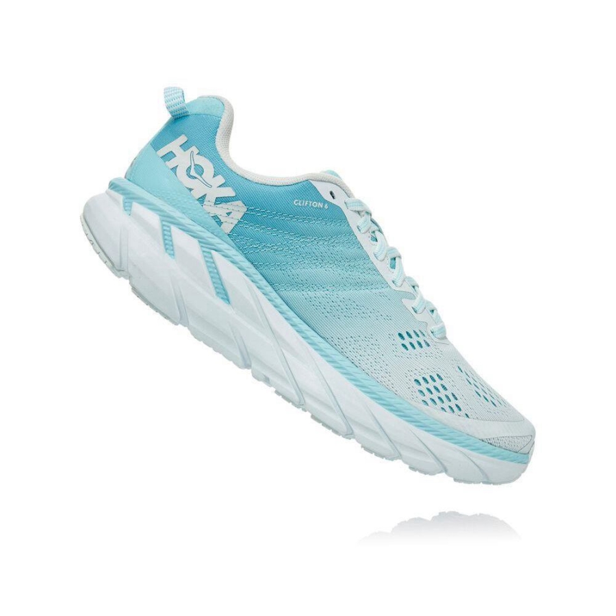 Women's Hoka Clifton 6 Walking Shoes Blue | ZA-58MLJYN