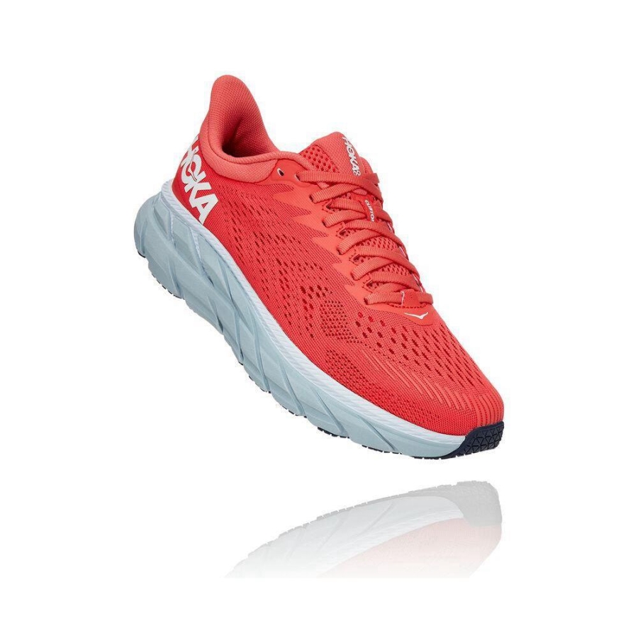 Women\'s Hoka Clifton 7 Road Running Shoes Red | ZA-06QFVIT