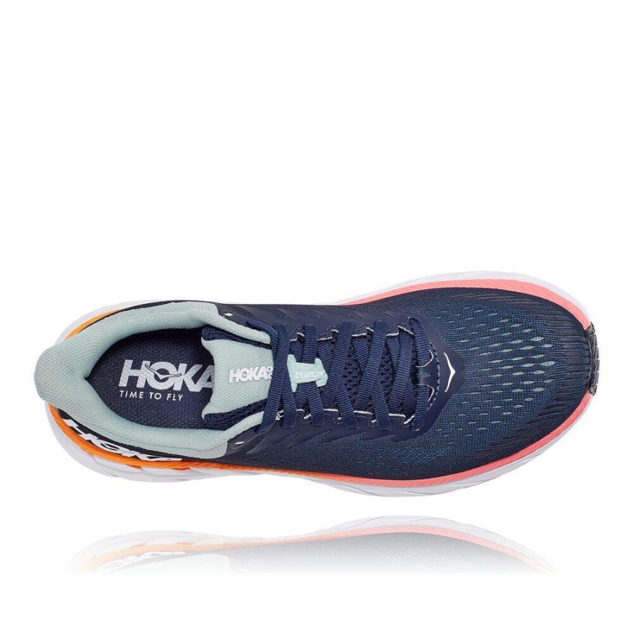 Women's Hoka Clifton 7 Road Running Shoes Navy | ZA-61HQERZ