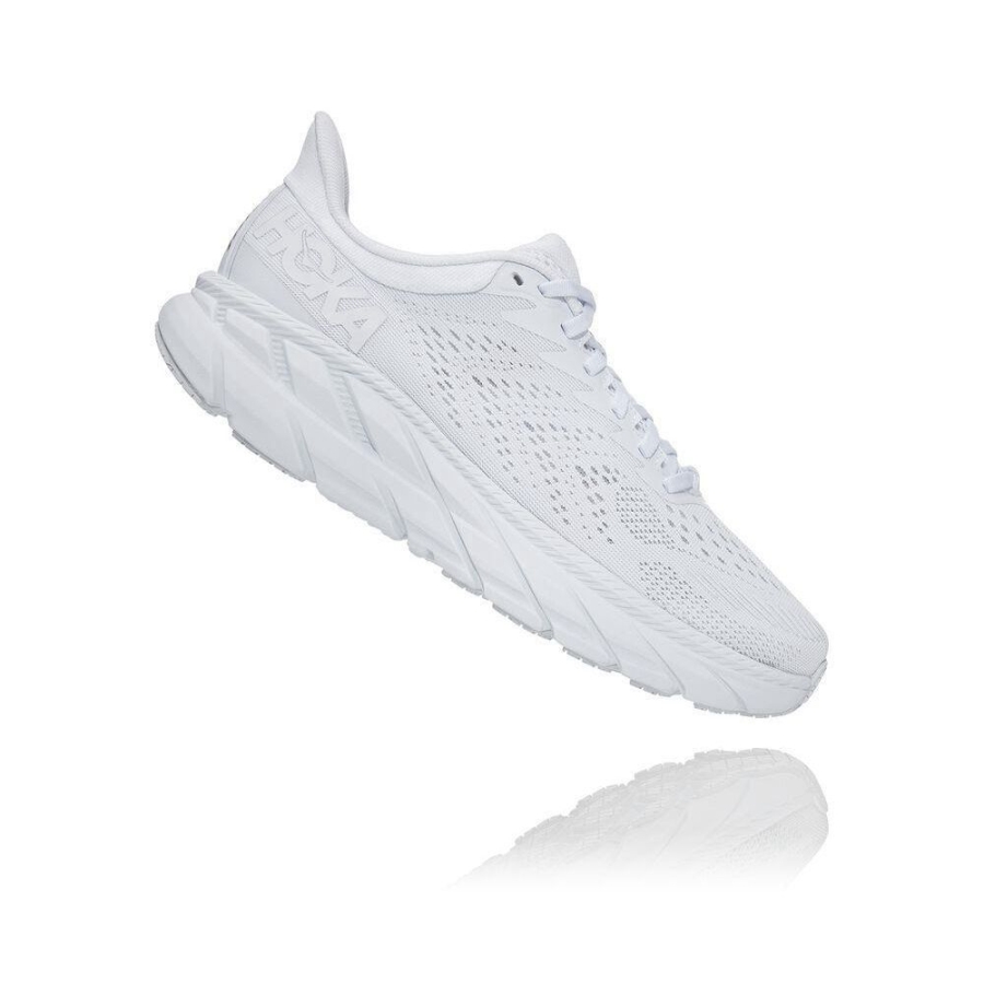 Women's Hoka Clifton 7 Road Running Shoes White | ZA-95QWOIV