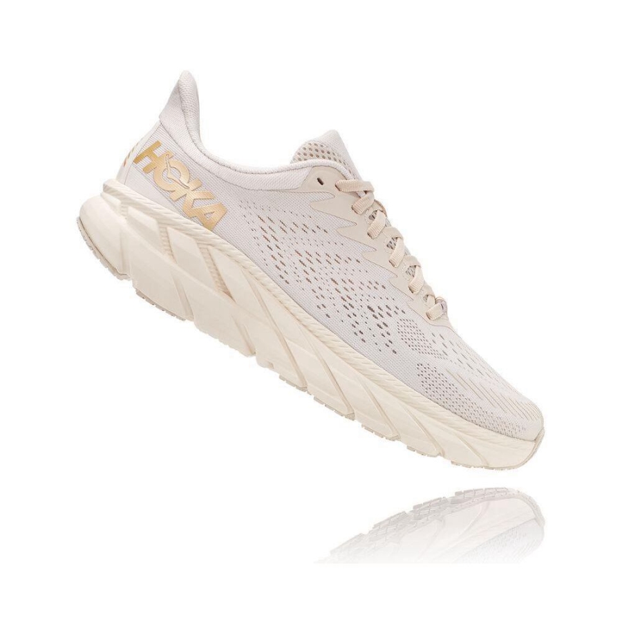 Women's Hoka Clifton 7 Sneakers Beige | ZA-38ELARV