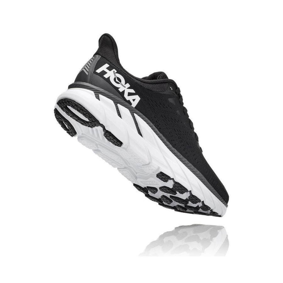 Women's Hoka Clifton 7 Sneakers Black / White | ZA-05FRWNM